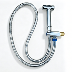 Naher Osten Hot Sale Hand-Bidet-Sprühset, Druckknopf-Sprühpistole aus verchromtem Messing, 1,2 m Schlauch aus 304-Edelstahl, Druckerhöhungs-Sprühset für die Toilettenreinigung zu Hause