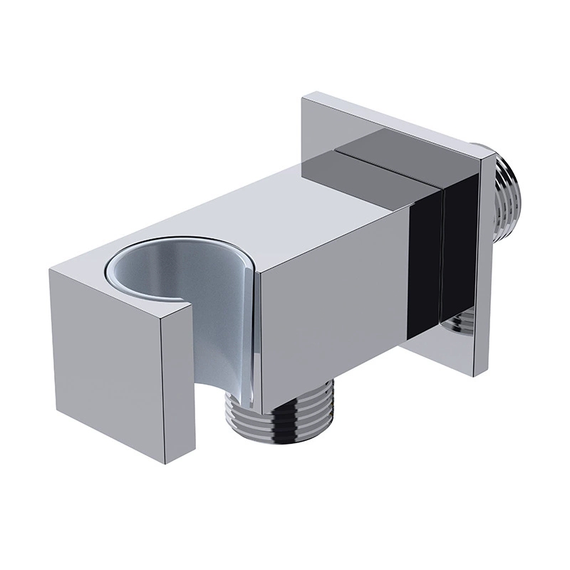 Quadratisches Eckventil aus massivem Messing mit Montagehalterung, Wandauslass-Absperrventil für Warm- und Kaltwasser für Wasserhahn