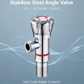 Massives Warmwasser-Eck-Absperrventil aus Edelstahl, 1/2 Zoll Standardgewinde, poliertes Absperrventil für Badezimmerwaschbecken, Warmwasserbereiter und Toilettenleitungen